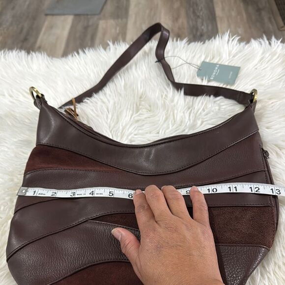 Sonoma Brown Leather Shoulder Bag with Slouchy Design - Picture 4 of 11